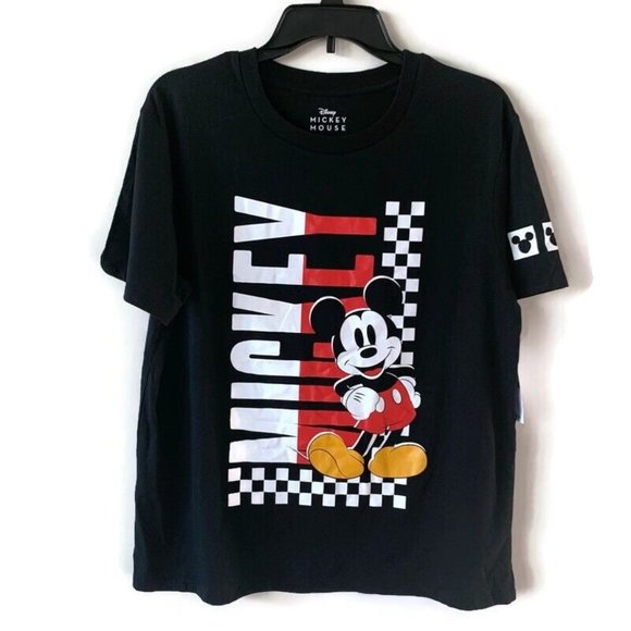 Disney | Junior's Mickey Mouse Graphic Short Sleeve T-Shirt | Black Size L - Picture 2 of 8